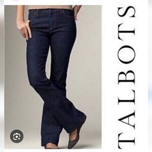 NWT Talbots Heritage Bootcut Dark Wash Denim Jeans 12P NEW Slimming Strech